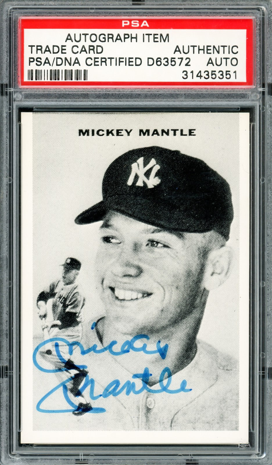 Mickey Mantle Auto 1954 Sports Illustrated Reprint Card Yankees PSA/DNA 31435351