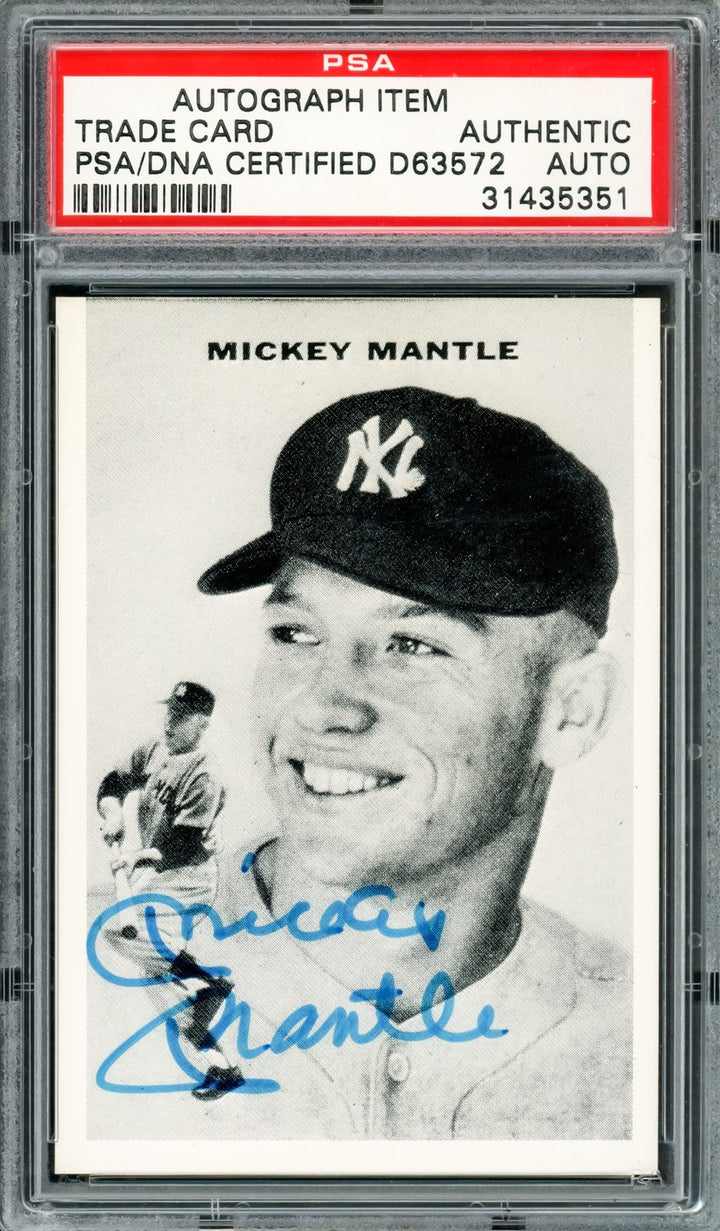 Mickey Mantle Auto 1954 Sports Illustrated Reprint Card Yankees PSA/DNA 31435351