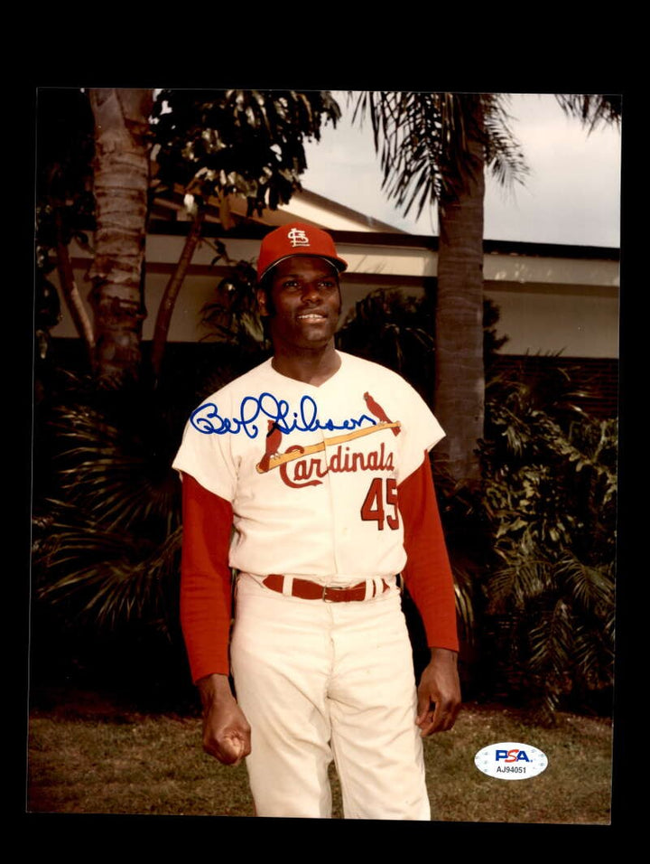 Bob Gibson PSA DNA Cert Signed 8x10 Photo Cardinals Autographed