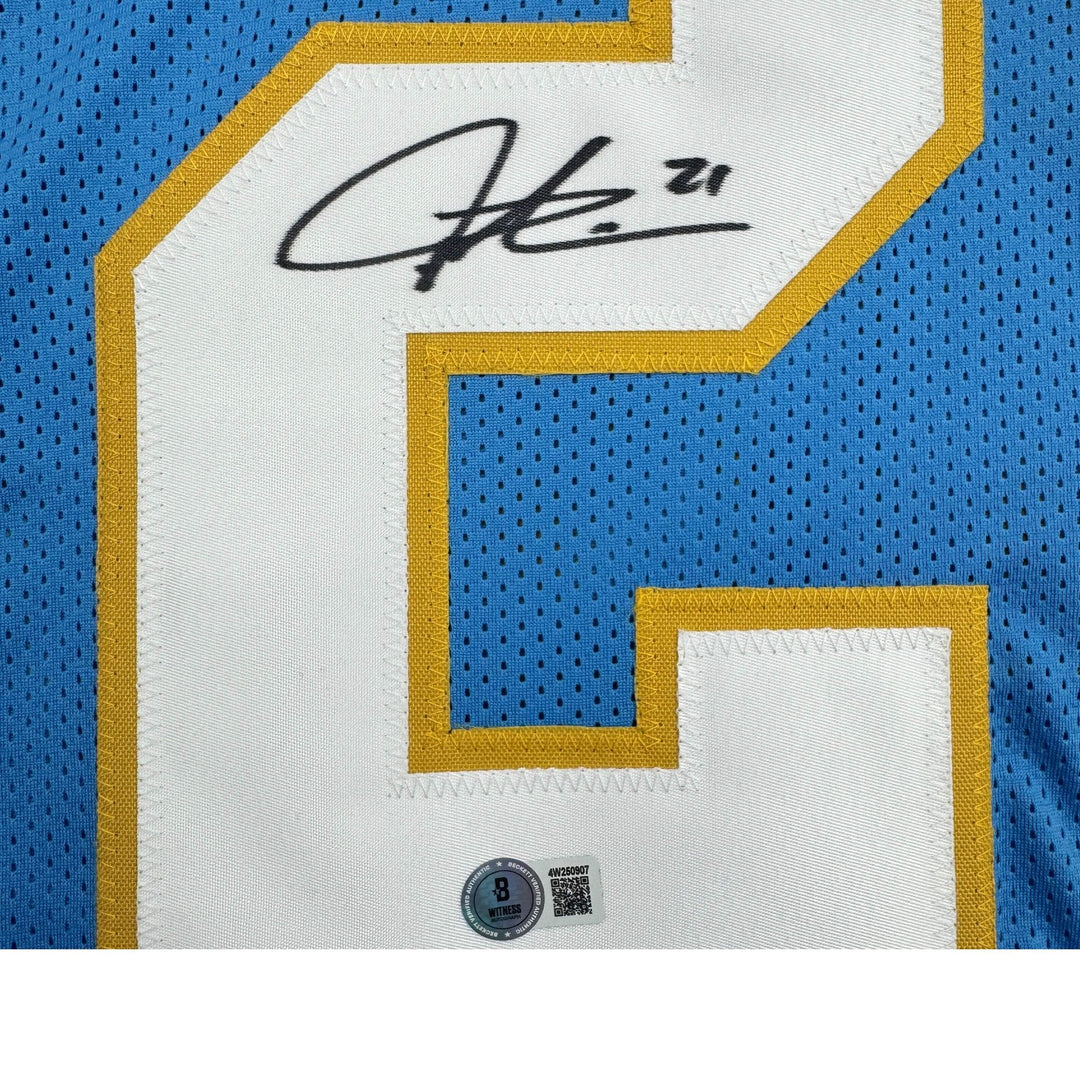 Autographed/Signed LADAINIAN TOMLINSON San Diego Powder Blue Jersey JSA COA Auto