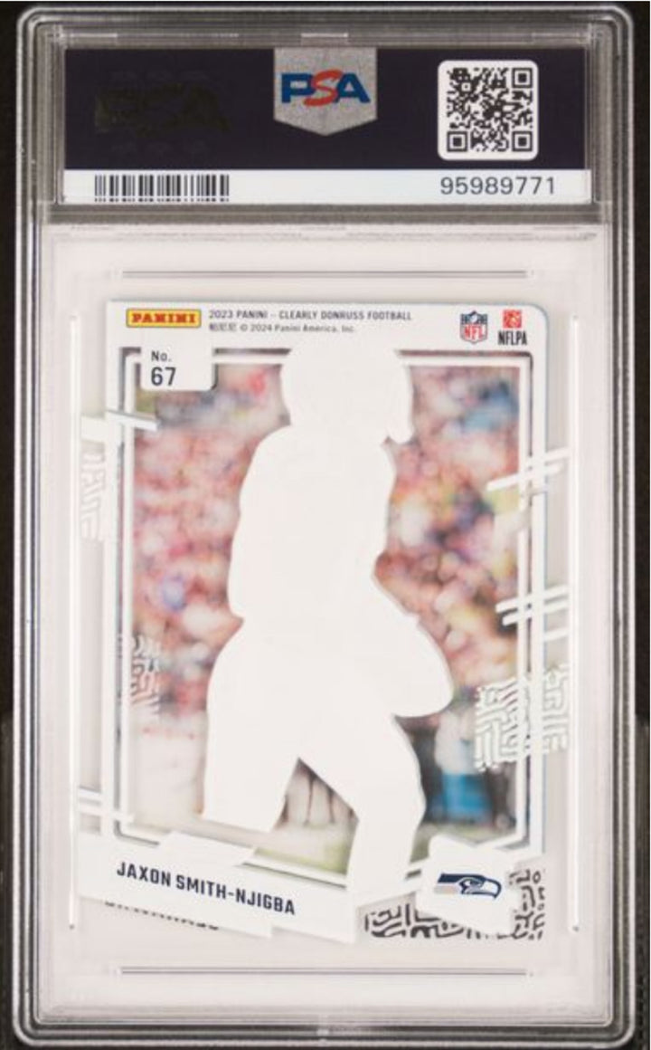 Graded 2023 Panini Clearly Donruss Jaxon Smith-Njigba #67 Rookie RC Card PSA 10