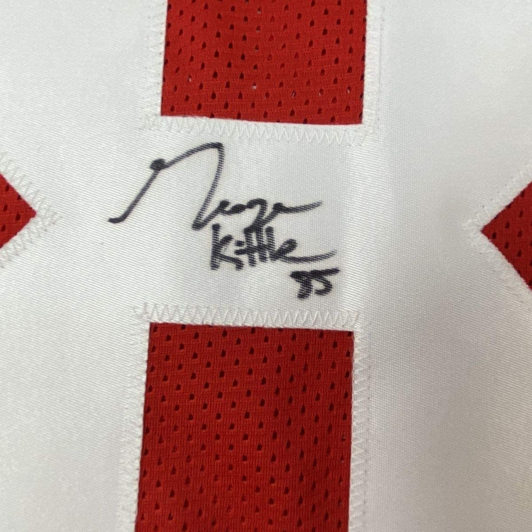 Autographed/Signed GEORGE KITTLE San Francisco Red Jersey Beckett COA