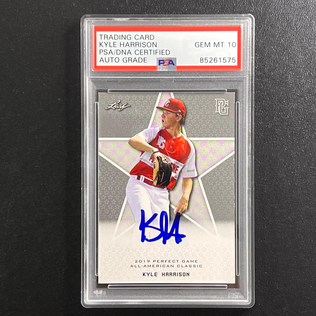 2019 Leaf Perfect Game All-American Classic #DI-19 Kyle Harrison signed card PSA