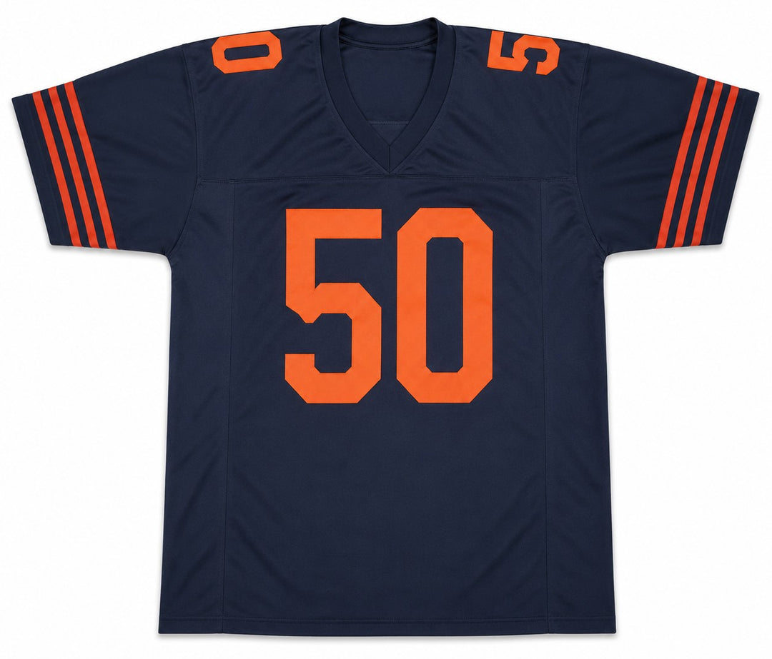 Chicago Bears Mike Singletary Signed Blue Jersey Beckett BAS Witness