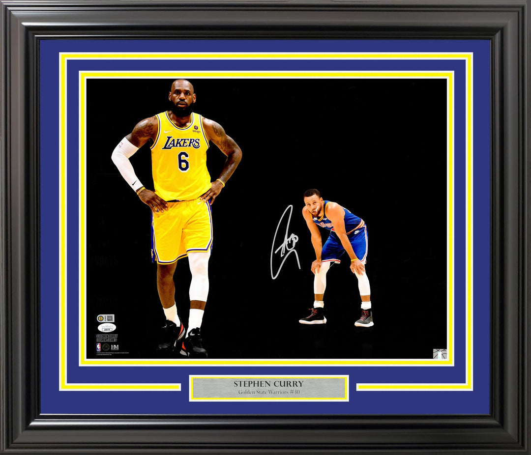 Stephen Curry Signed 16x20 Photo Golden State Warriors vs. LeBron James JSA
