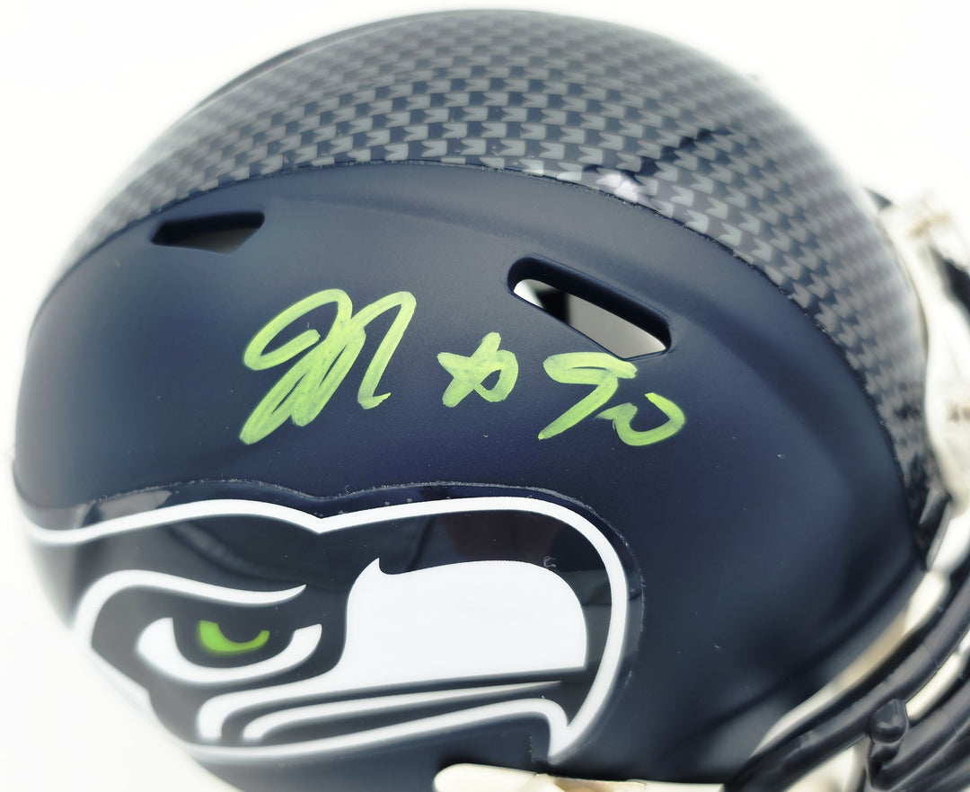 Jarran Reed Signed Seattle Seahawks Blue Speed Mini Helmet MCS Holo
