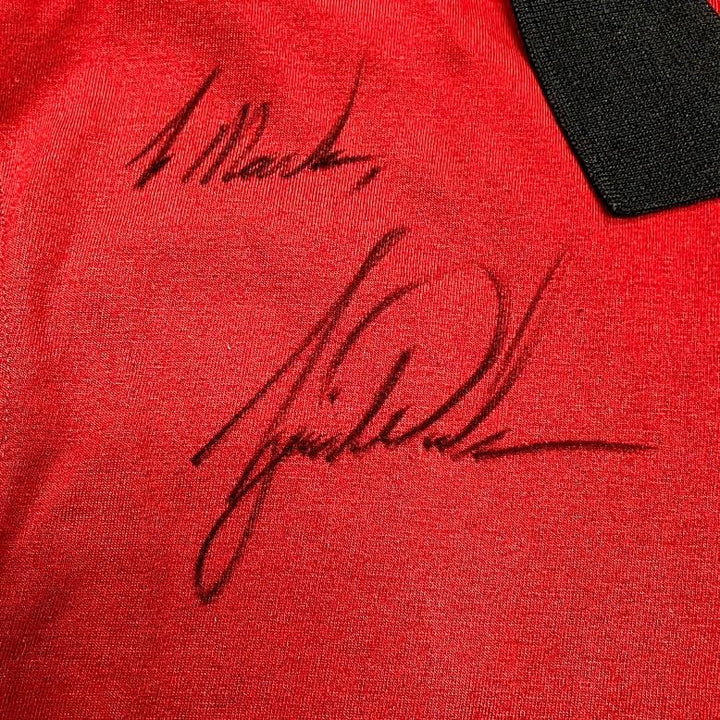Tiger Woods signed "To Mark" Nike Red Golf Polo Shirt autograph ~ Beckett BAS