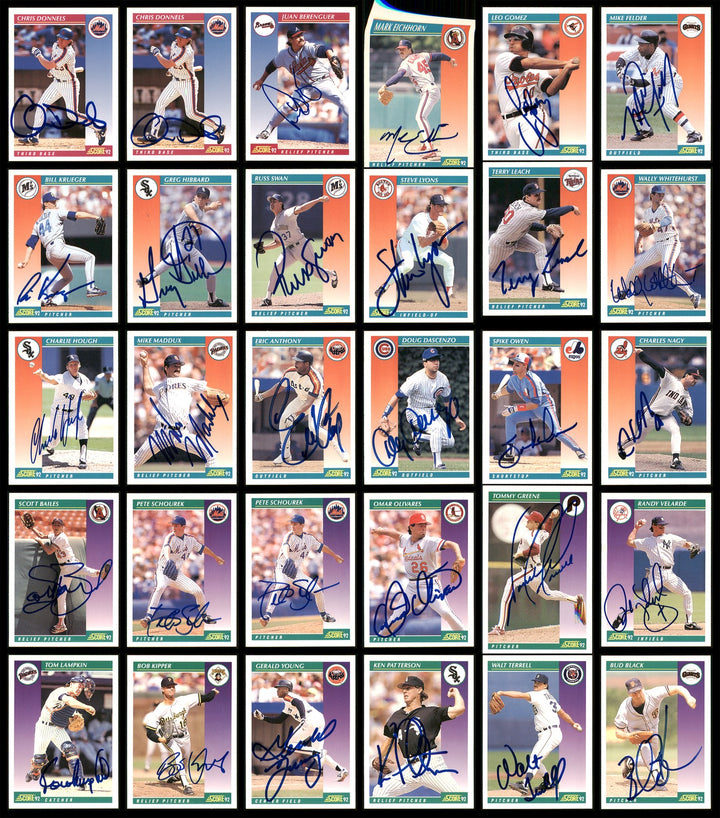 1992 Score Baseball Autographed Signed Cards Lot Of 128