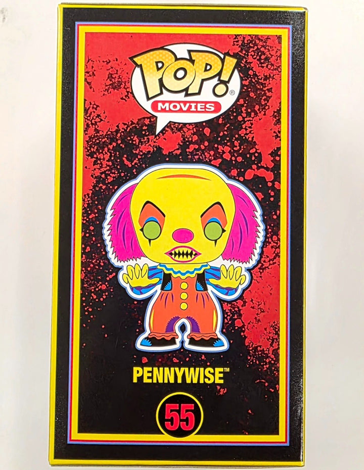 Tim Curry signed Pennywise IT Blacklight Funko Pop! 55 (GITD Ink autograph) JSA