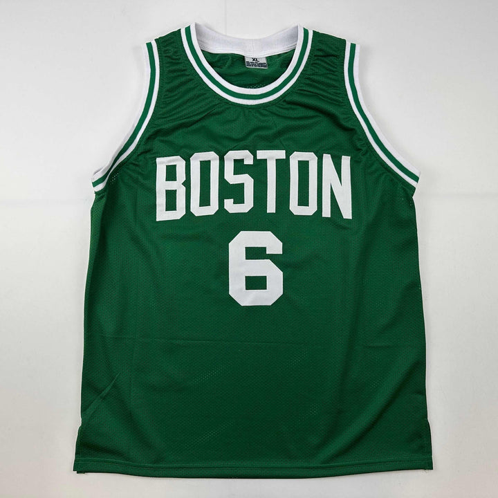 Facsimile Autographed Bill Russell Boston Green Reprint Auto Jersey Men's XL