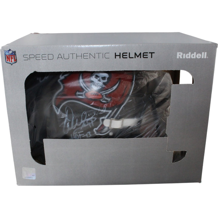 Tampa Bay Buccaneers SB 37 Brooks Sapp +4 Signed Pro TB Helmet Beckett W 54864