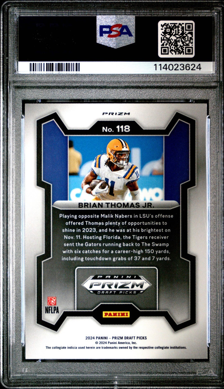 Graded 2024 Panini Prizm DP Brian Thomas Jr #118 Red Ice Rookie Card PSA 10