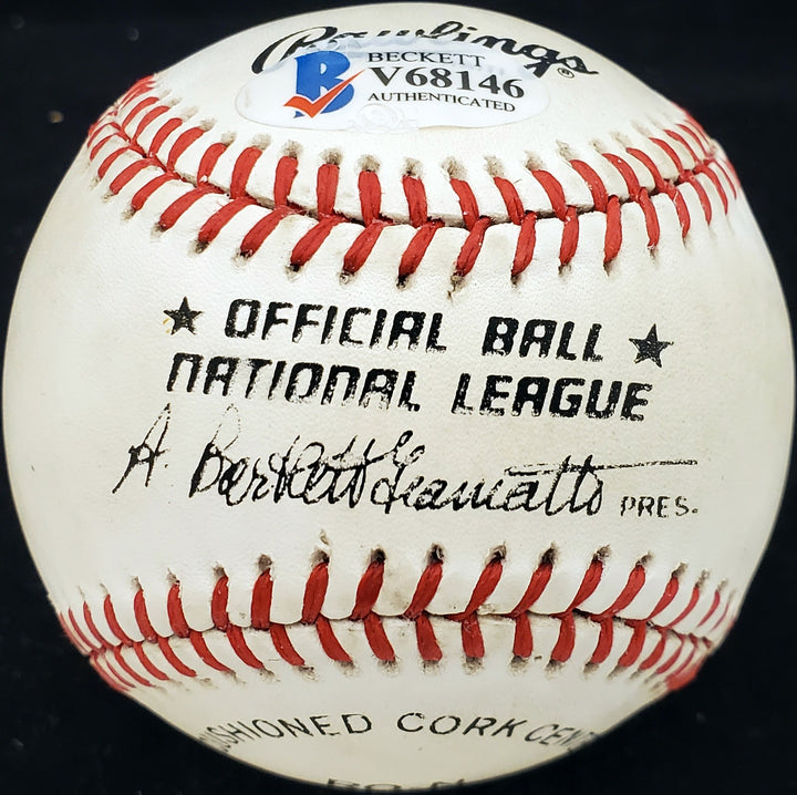Bubba Church Signed Official NL Baseball Philadelphia Phillies, Reds Beckett