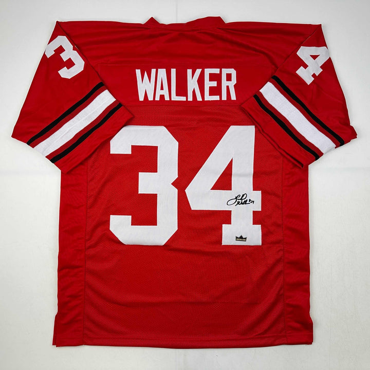 Facsimile Autographed Herschel Walker Georgia Red Reprint Jersey Size Men's XL