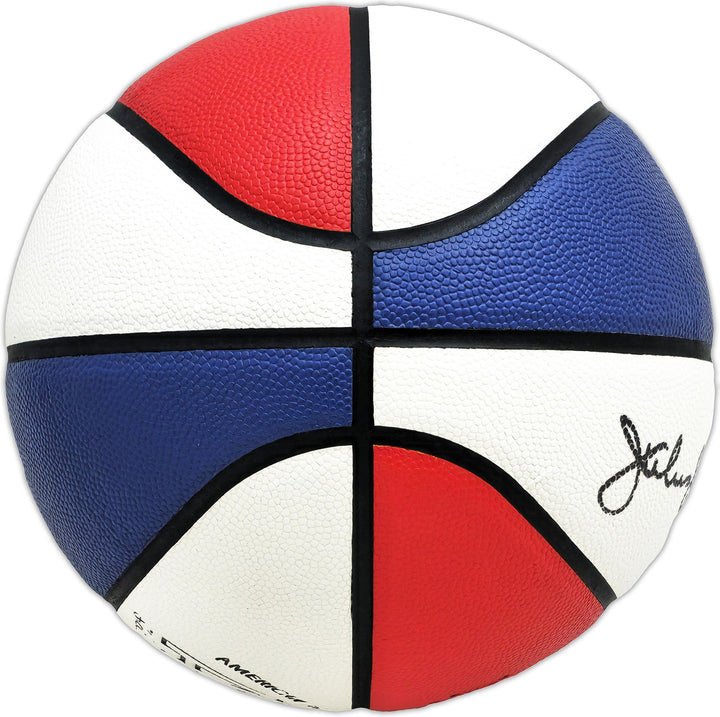 Julius Dr. J Erving Auto Red, White & Blue ABA Logo Basketball Nets Beckett Wit
