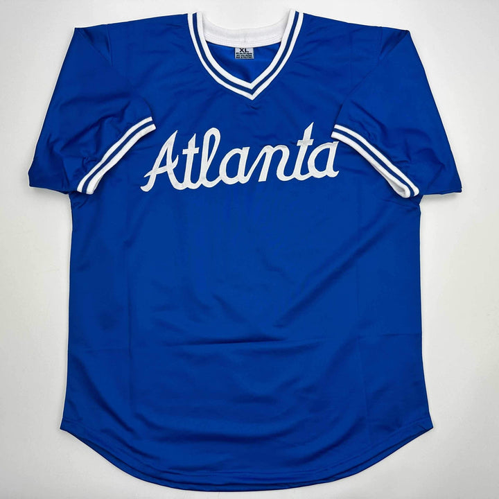 Autographed/Signed DALE MURPHY Atlanta Royal Blue Baseball Jersey JSA COA Auto