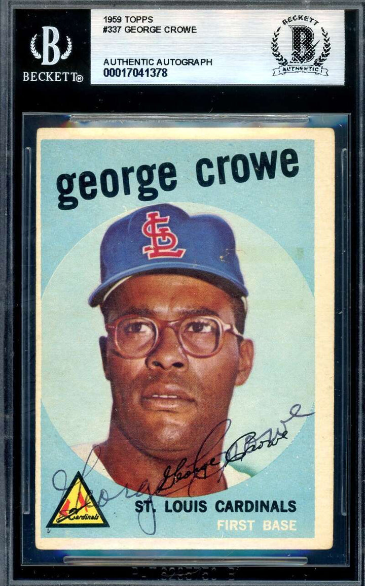 George Crowe Beckett BAS Signed 1959 Topps Autograph