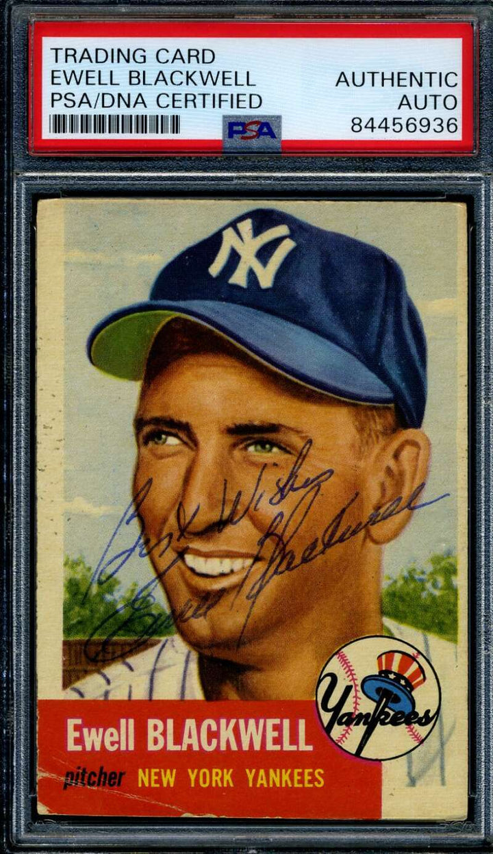 Ewell Blackwell PSA DNA Signed 1953 Topps Autographed New York Yankees