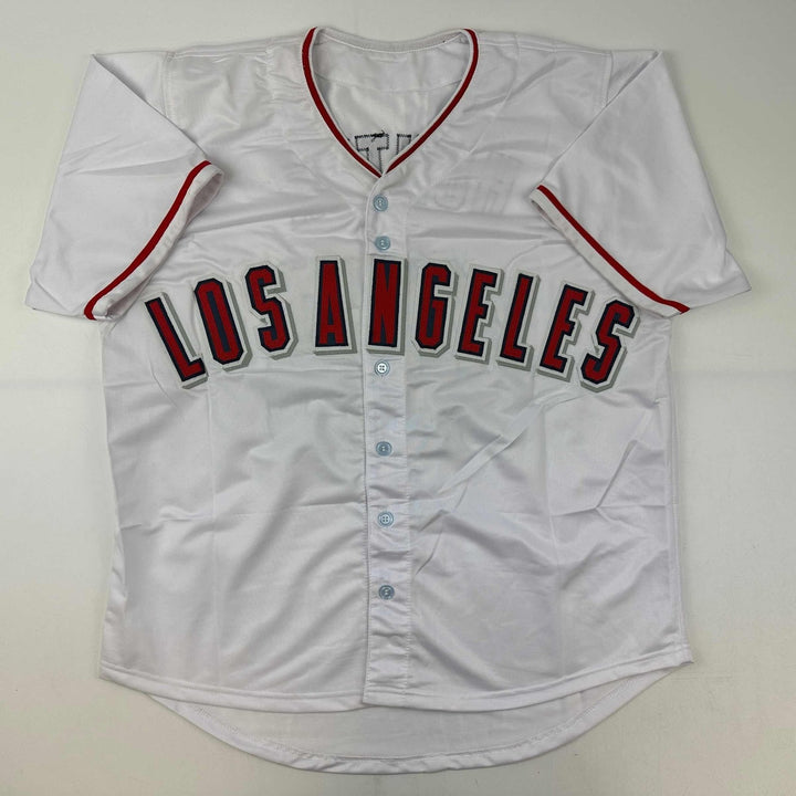 Autographed/Signed Torii Hunter Los Angeles Anaheim White Jersey BAS COA
