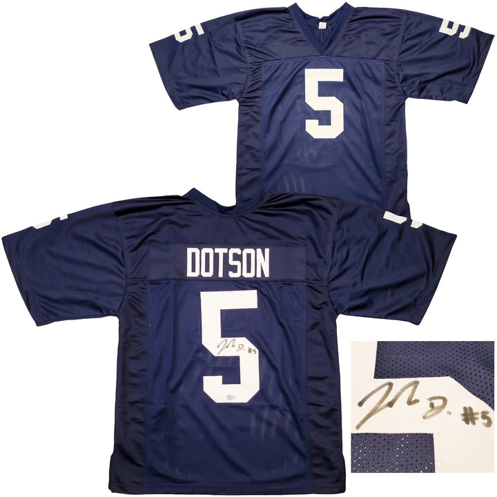 Penn State Nittany Lions Jahan Dotson Autographed Signed Blue Jersey Beckett