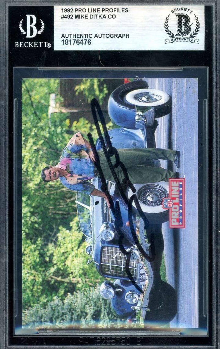 Mike Ditka Beckett BAS Signed 1992 Pro Line Profiles Autograph