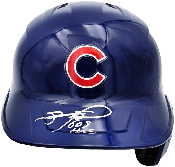 Sammy Sosa Auto Cubs Blue Full Size Mach Pro Replica Helmet "609 HR" Beckett Wit