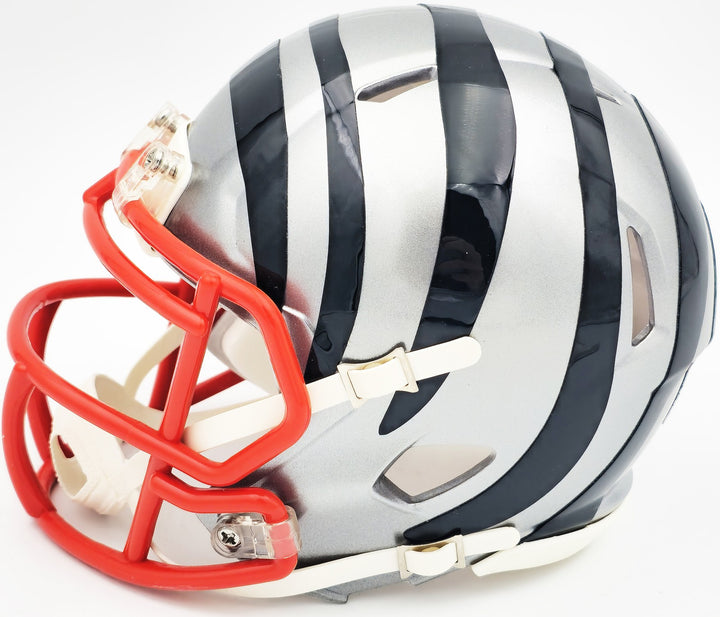 Ja'Marr Chase Signed Cincinnati Bengals Flash Gray Speed Mini Helmet Beckett Wit
