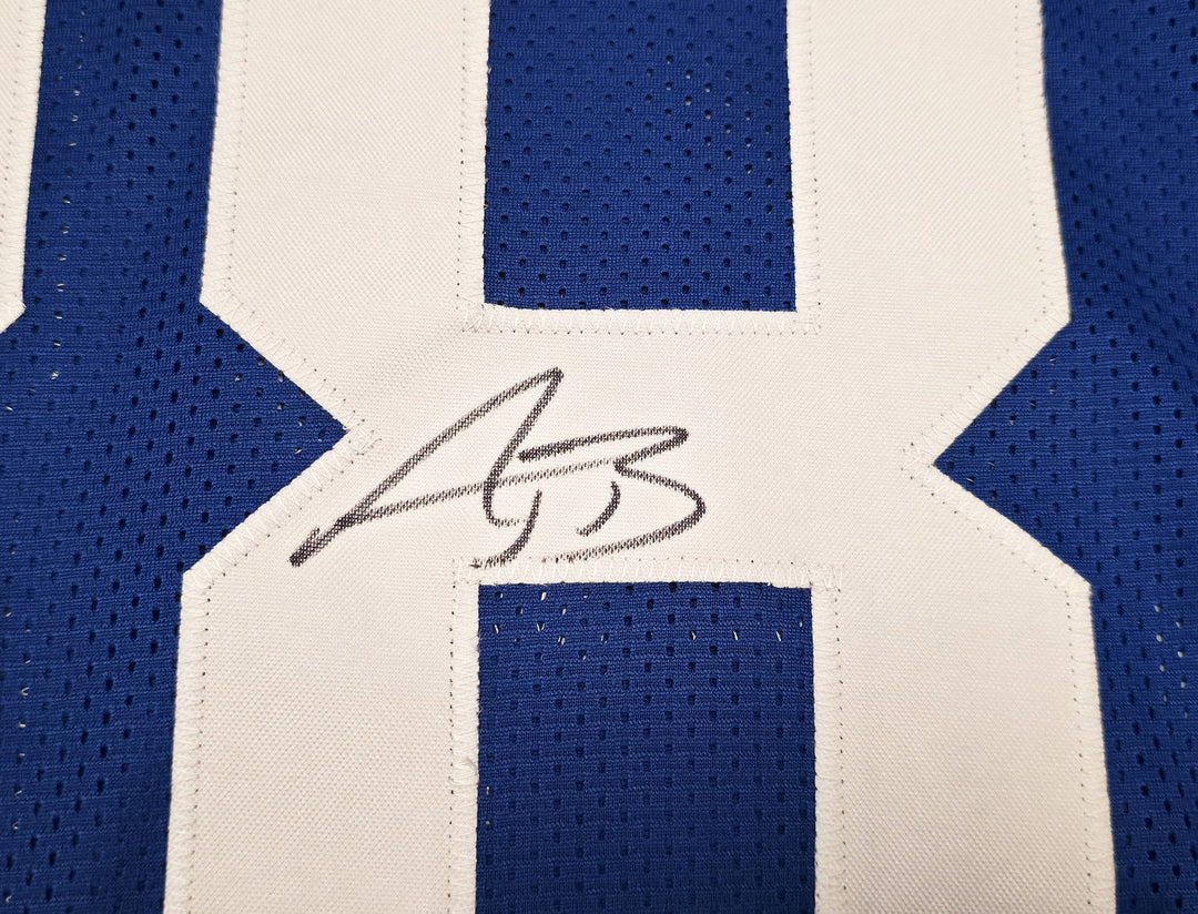 Seattle Seahawks AJ Barner Signed Blue Throwback Jersey Beckett Witness