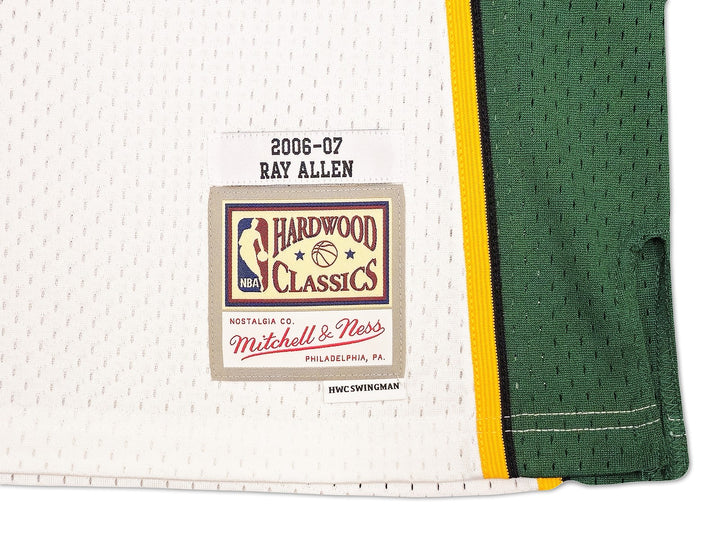 Sonics Ray Allen Auto White Mitchell Ness 06-07 Ray Allen HWC Swingman Jersey 2X
