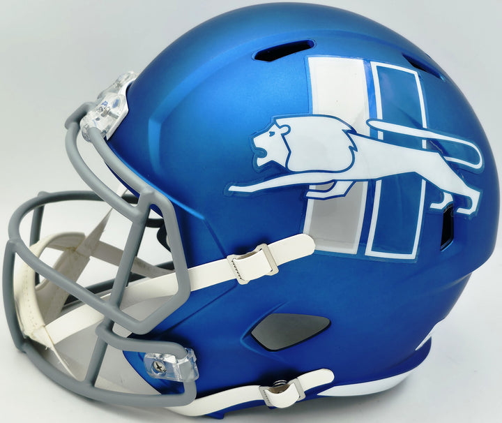Barry Sanders Lions 2023 Alternate Signed Replica Speed FS Helmet Beckett BAS