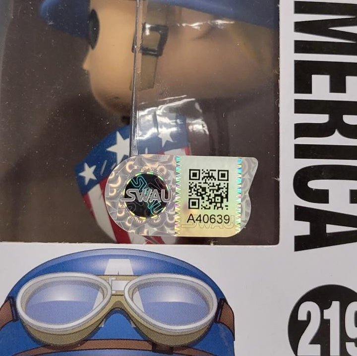 Chris Evans signed Captain America 2017 Spring Funko Pop! #219 Exclusive ~ SWAU