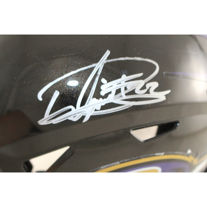 Derrick Henry Autographed Baltimore Ravens Mid-Size Midi Helmet Beckett W 57936