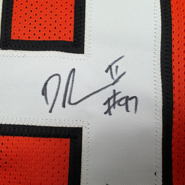 Autographed/Signed Dexter Lawrence II Cincinnati Orange Jersey Beckett BAS COA