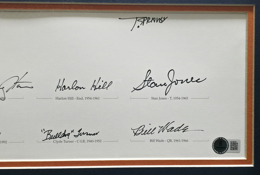 Bears Greats Signed Framed Panoramic Photo With 20 Sigs Beckett BAS