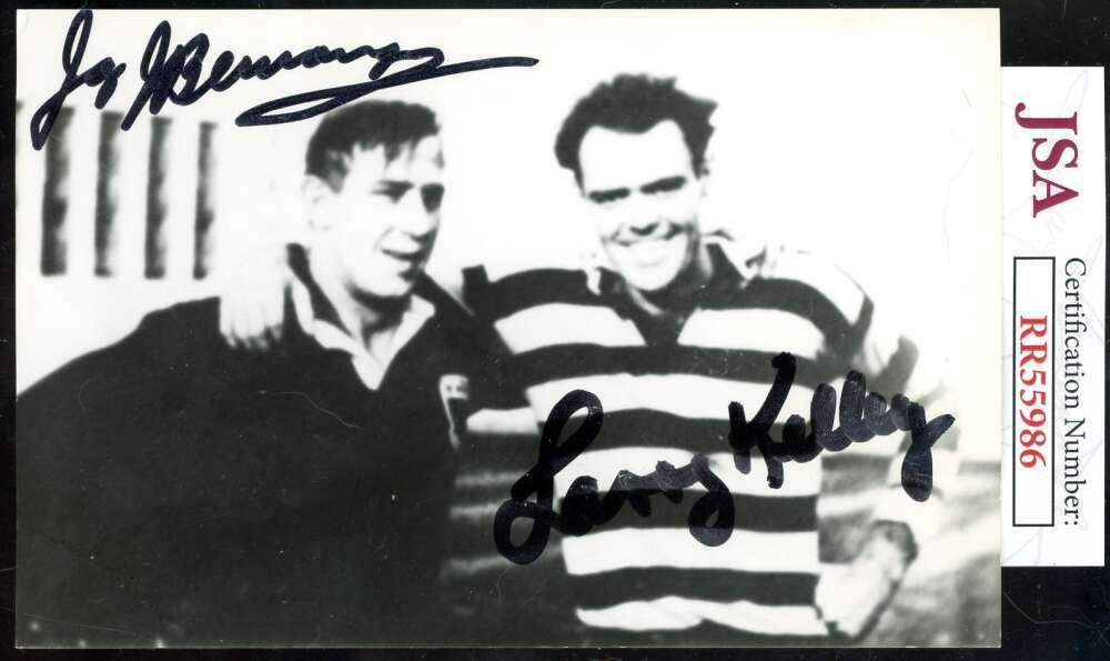 Jay Berwanger Leroy Kelly JSA Coa Autograph Photo Postcard Signed Heisman