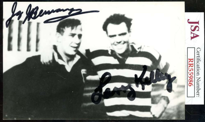 Jay Berwanger Leroy Kelly JSA Coa Autograph Photo Postcard Signed Heisman