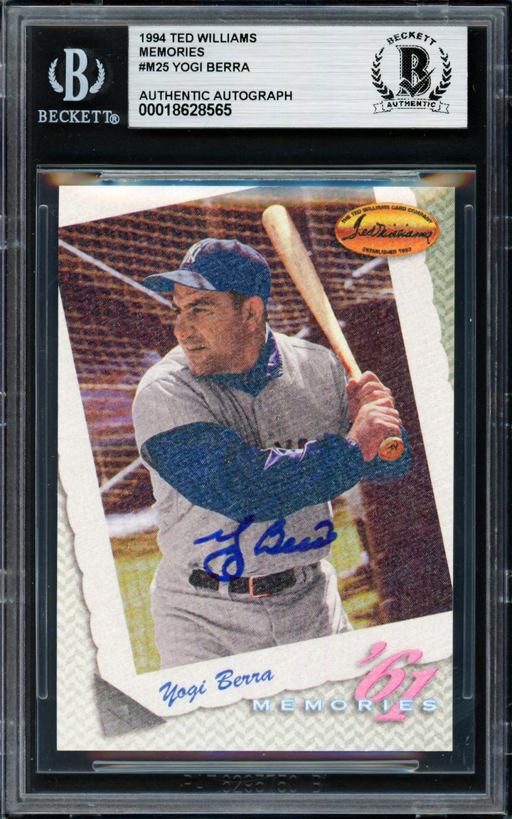 Yogi Berra Signed 1994 Ted Williams Card M25 New York Yankees Beckett #18628565