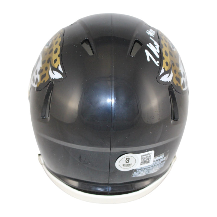 Travis Hunter Autographed Jacksonville Jaguars Mini Helmet Beckett Witness 53353