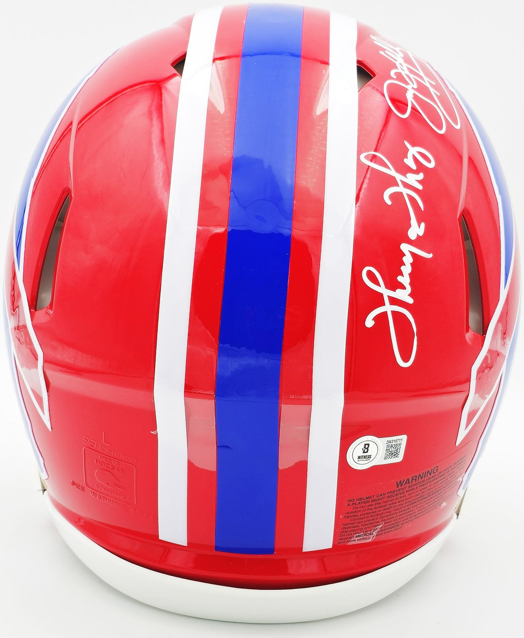 Jim Kelly Thurman Thomas Reed Auto Bills Greats Red Throwback Full Size Helmet