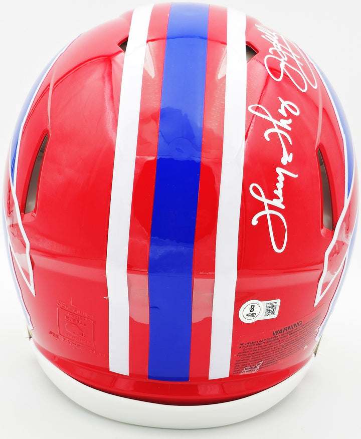 Jim Kelly Thurman Thomas Reed Auto Bills Greats Red Throwback Full Size Helmet