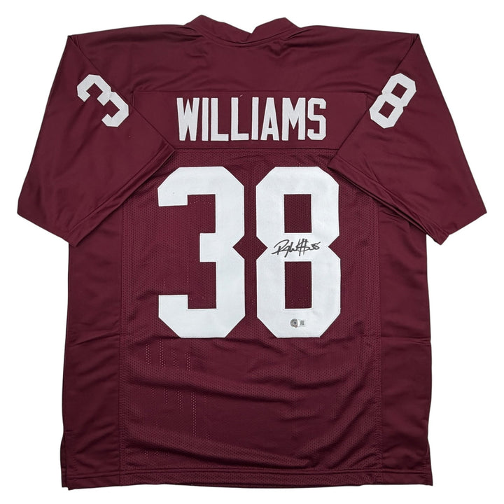 Autographed/Signed Roy Williams Oklahoma Maroon College Jersey Beckett BAS COA