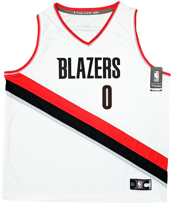 Portland Trail Blazers Damian Lillard Auto White Fanatics Jersey Size 2X Beckett