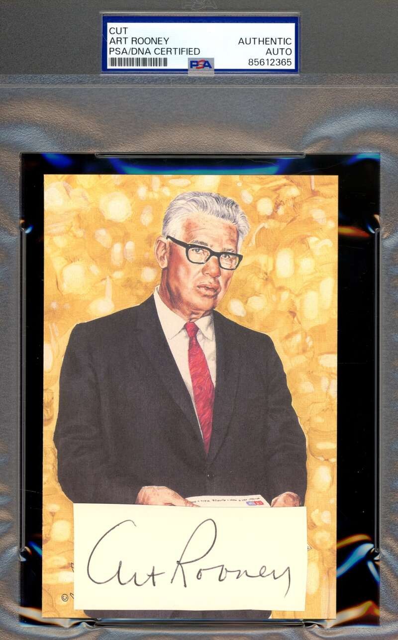 Art Rooney PSA DNA Signed Goal Line Art Card Cut GLAC Autograph Steelers