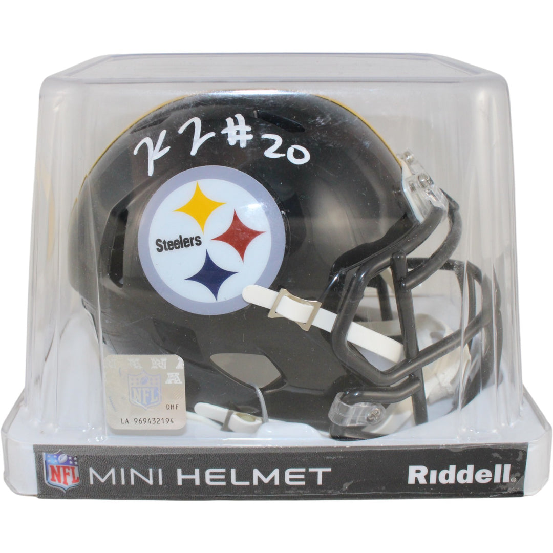 Kaleb Johnson Autographed Pittsburgh Steelers Mini Helmet Beckett 53633