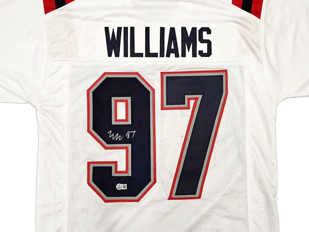 New England Patriots Milton Williams Signed White Jersey Beckett Witness