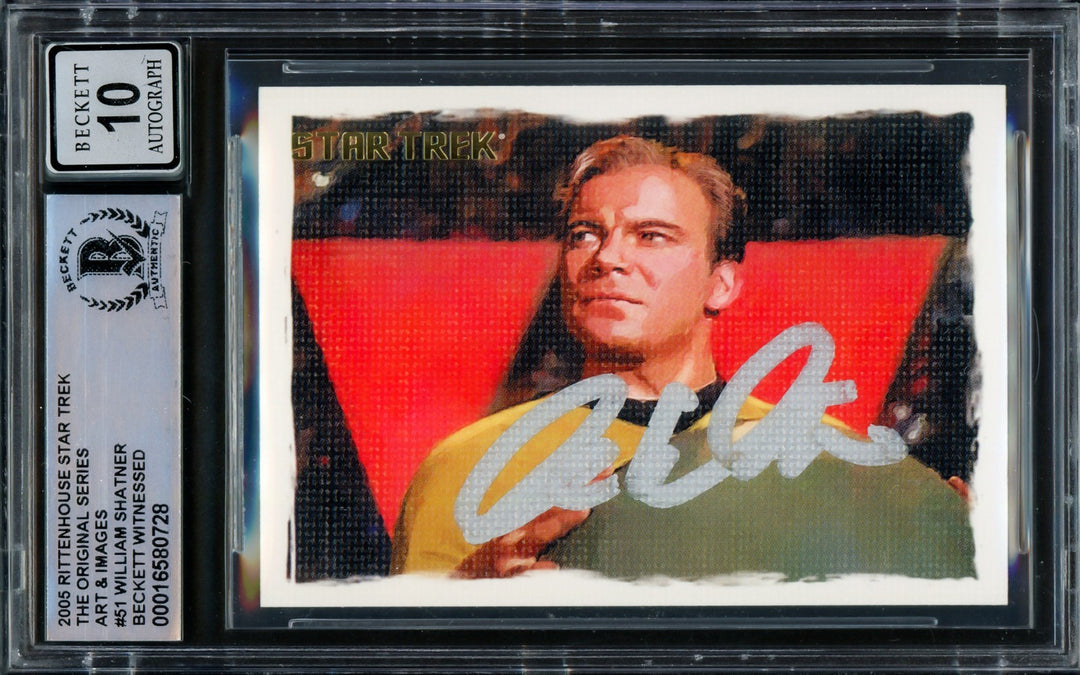 William Shatner Auto 2005 Rittenhouse Art Image Card 51 Star Trek Sig 10 Beckett
