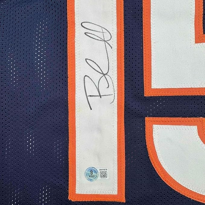 Framed Autographed/Signed Brandon Marshall 35x39 Denver Blue Jersey BAS COA