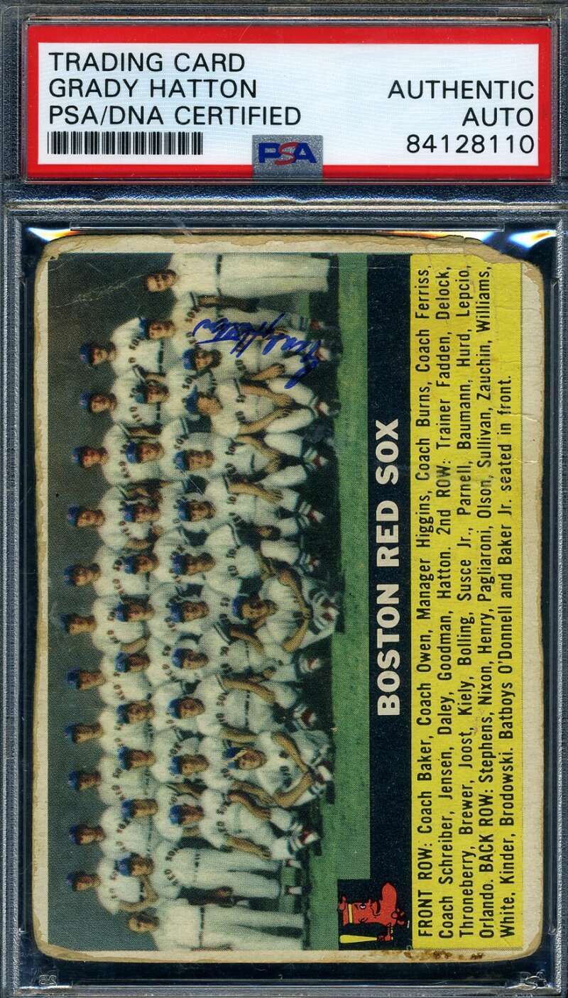 Grady Hatton PSA DNA Signed 1956 Topps Team Autograph