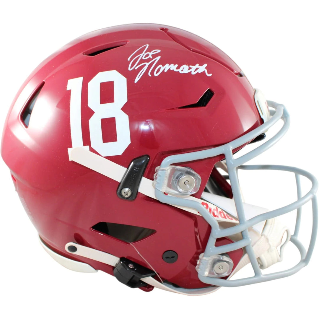 Joe Namath Autographed Alabama Crimson Tide Helmet Speedflex Beckett WIT 58899
