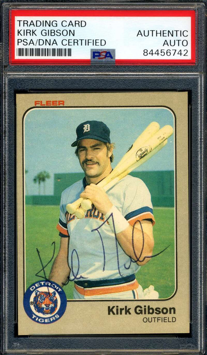 Kirk Gibson PSA DNA Signed 1983 Fleer Autograph
